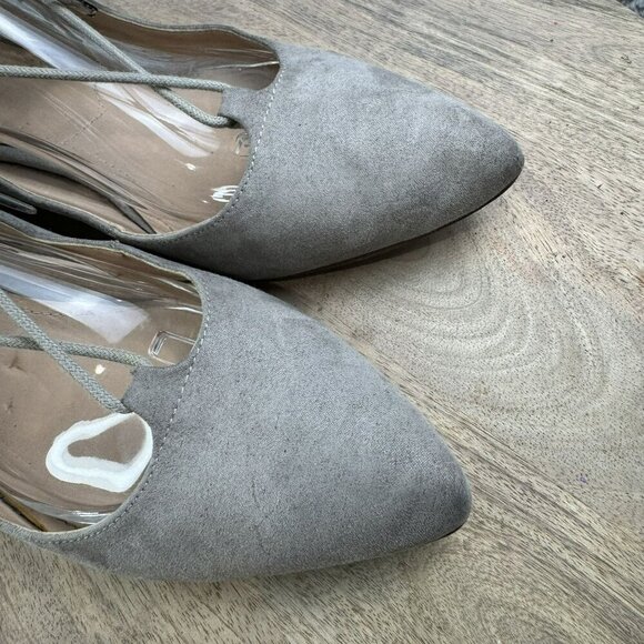 Charles By Charles David Gray Suede Lace-Up Heels Size 7.5 - Picture 10 of 10